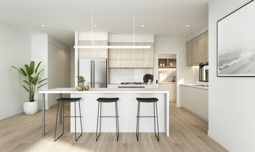 Modern open plan kitchen and butler's pantry in Highett Melbourne property managed by Enrich Wisely
